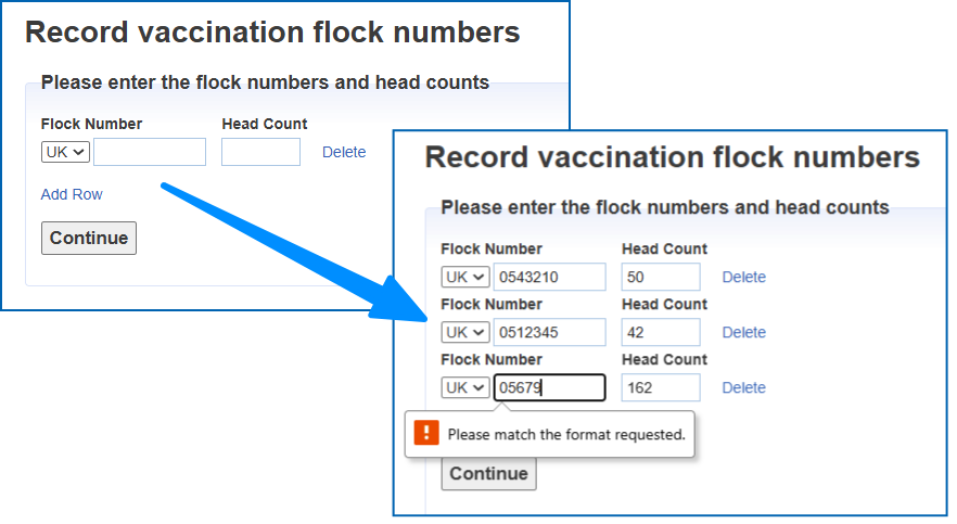record flock vaccination page image